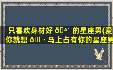 只喜欢身材好 🪴 的星座男(爱你就想 🌷 马上占有你的星座男)